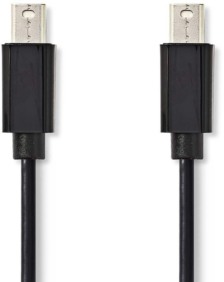 Nedis 2,0 m Mini DisplayPort Kabel, Schwarz [Mini DisplayPort-Stecker - Mini DisplayPort-Stecker]