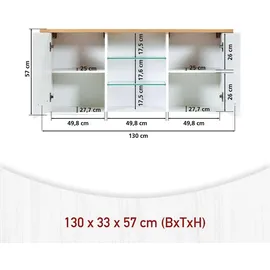 Interlink Hängeschrank SICILIA 130 x 33 x 57 cm Weiß