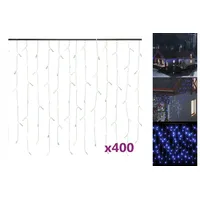 VidaXL Lichtervorhang LED Eiszapfen 10 m 400 LED Blau