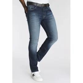 delmao Stretch-Jeans ""Reed"", Herren, Gr. 40, Länge 34, dkblau use, Obermaterial: 82% Baumwolle, 16% Polyester, 2% Elasthan, Basic, normal lang, Jeans, gerader Beinschnitt, Used-Look-Waschung, niedrige Leibhöhe