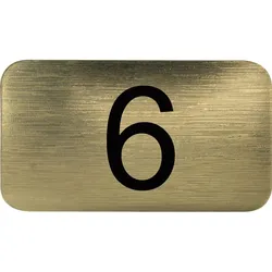 Nummernschild selbstklebend, 35 x 20 mm, Type 6, Kunststoff gold metallic