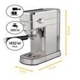 First Austria TZS First Austria Siebträgermaschine elektrisch silberfarben + 2 doppelwandige Glasbecher