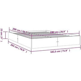 vidaXL Massivholzbett Weiß 180x200 cm