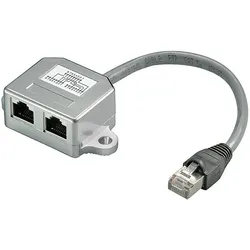 CAT 5e T-Adapter (Port-Doppler), 1x RJ45 Stecker - 2x RJ45 Buchse