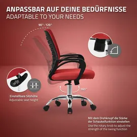 ML-Design Drehstuhl Polyester Rot