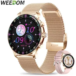WEEDOM Bluetooth Anruf Smart Uhr Frauen Individuelles Zifferblatt Uhr Sport Fitness Armband Uhr Mode Dame Smartwatch Für Android IOS