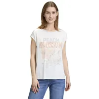 Cartoon Rundhals-Shirt mit Placement Patch Cream/Rosé | 36