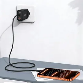 TECH-PROTECT Tech Protect NC140W GAN 4 Port 140W WandLadegerät - Schwarz