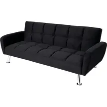 Mendler Sofa HWC-K19, Couch Schlafsofa Gästebett Bettsofa Klappsofa, Nosagfederung Schlaffunktion 203cm - Samt schwarz