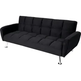Mendler Sofa HWC-K19, Couch Schlafsofa Gästebett Bettsofa Klappsofa, Nosagfederung Schlaffunktion 203cm - Samt schwarz