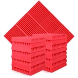 Schallschutz-Paneele, 12 Stück, Akustikplatten, 5.1x30.5x30.5 cm, hochdichte Akustik-Wandpaneele, schwer entflammbar, akustische Schaumstoffkeile, Zuhause, Büro (rot)