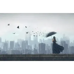 Fototapete PAPERMOON "Photo-Art TERRY F, WEGFLIEGEN", bunt, B:4,00m L:2,60m, Vlies, Tapeten