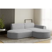 Fun Möbel Ecksofa Designersofa BONDY in Stoff Neve Hellgrau