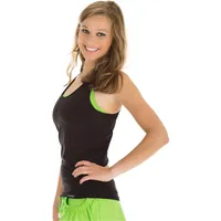 Winshape Damen Cotton Tanktop Wvr24 Trägershirt Cami Shirt, Schwarz,