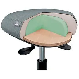 Leitz Sitzhocker 60 x 0 x 0 cm Grau/Schwarz