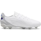 Puma King Match FG/AG Jr Soccer Shoe, White-Bluemazing-Flat Light Gray, 35 EU