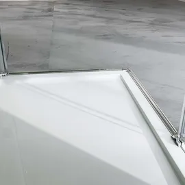 mai & mai Eckdusche mit Pendeltür rechts 90 x 120 cm weiß Klarglas D648360641500