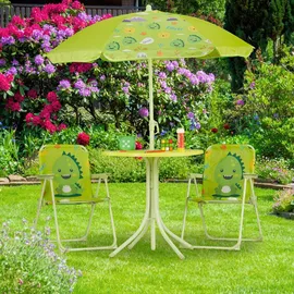 Relaxdays Camping Kindersitzgruppe, mit Schirm, grün