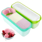 2er-Set Eisbehälter für Speiseeis 1.5L, BPA frei, Wiederverwendbare Eiscreme-Behälter mit Deckel, stapelbare Gefrierschrank-Aufbewahrungsbehälter, Gefrierdosen für Joghurt, Eiscreme, Dessert, Sorbet