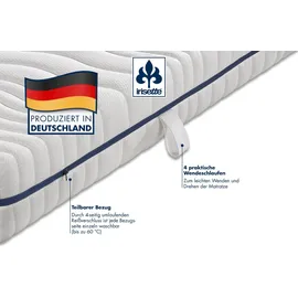 IRISETTE Stella orthopädische 7-Zonen Tonnentaschenfederkernmatratze, Härtegrad 2 (weich), 140 x 200 cm, Öko-Tex Zertifiziert, produziert in Deutschland