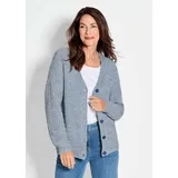 GOLDNER Langarm Strickjacke mit V-Ausschnitt Blau 48
