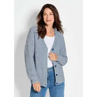 GOLDNER Langarm Strickjacke mit V-Ausschnitt Blau 48