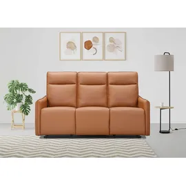 dorel home 3-Sitzer DOREL HOME "Lugo, Kinosofa mit Reclinerfunktion in Kunstleder und Webstoff", braun (cognac), B:180cm H:102cm T:86cm, Sofas, mit manueller Relaxfunktion in 2 Sitzen