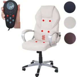 Mendler Massage-Bürostuhl HWC-A69 Kunstleder Beige