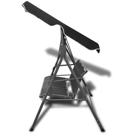 vidaXL Hollywoodschaukel mit Dach schwarz  3-Sitzer