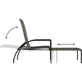 vidaXL Sonnenliege 89 x 58 x 25 cm Grau