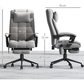 Vinsetto Bürostuhl Polyester Grau