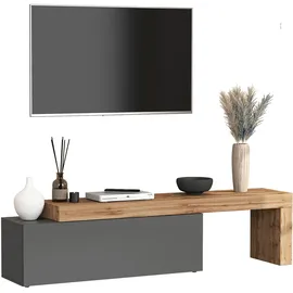 INOSIGN Lowboard INOSIGN "Chronos TV-Board, T-Schrank", grau (anthrazit, eiche wotan), B:240cm H:51cm T:40cm, Sideboards, Lowboard, Breite 240 cm TV-Board,Lowboard,1 Klappe und ein L-Förmiger Aufsatz