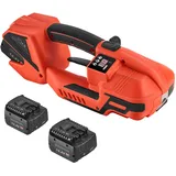 Vevor Akku Umreifungsgerät, 2 x 4000 mAh, Umreifungsmaschine für 9–16 mm breite PP/PET-Bänder, orange