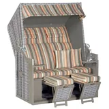 SonnenPartner Strandkorb Rustikal 34 z XL Gartenstrandkorb 2-Sitzer, Pinie grau