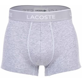 Lacoste Herren Boxershorts, 3er Pack - Trunks, Casual, Cotton Stretch, Logobund Schwarz/Grau/Weiß 2XL