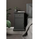 Home Affaire Nachtkommode »Paris Nachttisch, Nachtschrank, Beistelltisch,«, mit 1 Tür und 1 Schublade, Stauraum, Kranzprofil, Breite 43,6 cm, grau