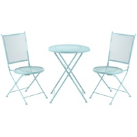 Outsunny 3-teiliges Bistro-Set Garnitur Sitzgruppe klappbar für Garten Balkon - Blau