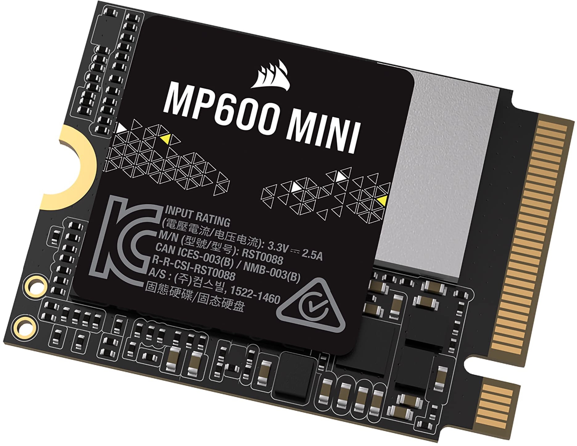 Corsair MP600 Mini 1TB M.2 NVMe PCIe x4 Gen4 2 SSD - M.2 2230 - Bis zu 4.800MB/Sek. Sequentielles Lesen - Hohe Dichte 3D TLC NAND - Ideal Für Steam Deck und Microsoft Surface - Schwarz