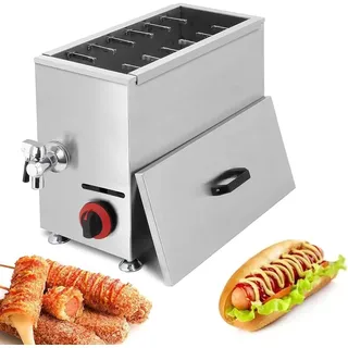 Corn Dog Fryer 21L Commercial Cheese Hot Dog Sticks Maker Machine Cheese Hot Dogs Sticks Frying Machine for Restaurant, Store