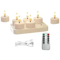 Wiederaufladbare, Flammenlose Teelichter Mit Ladestation, 6 Batteriebetriebene Teelichter Mit Fernbedienung Und Timer