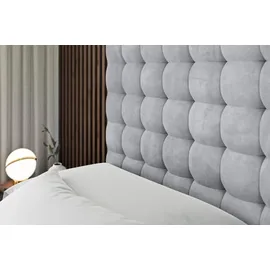 altdecor Boxspringbett VIONE KING - 160 x 200 - H3/H4 - Hellgrau