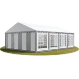 TOOLPORT PRO 6x8m Party-Zelt Festzelt 6x8 m Garten-Pavillon -Zelt pvc Plane 700 n in grau-weiß Wasserdicht
