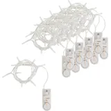 VBS XXL Mini-LED-Lichterketten, mit Timer, mit Knopfzellen Innen 10 LEDs - Transparent
