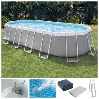 Intex Prism Frame Oval Pool Set 610 x 305 x 122 cm inkl. Filterpumpe 26798