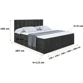 altdecor OTTA 180 x 200 cm H4 Schwarz