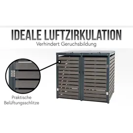 MCW Mülltonnenverkleidung K14 140 x 119 x 102 cm braun