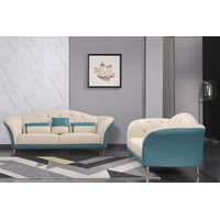 JVmoebel Sofa Beige Luxus Möbel Sofagarnitur Couch Sofa Polster 3+2 Set, Made in Europe blau