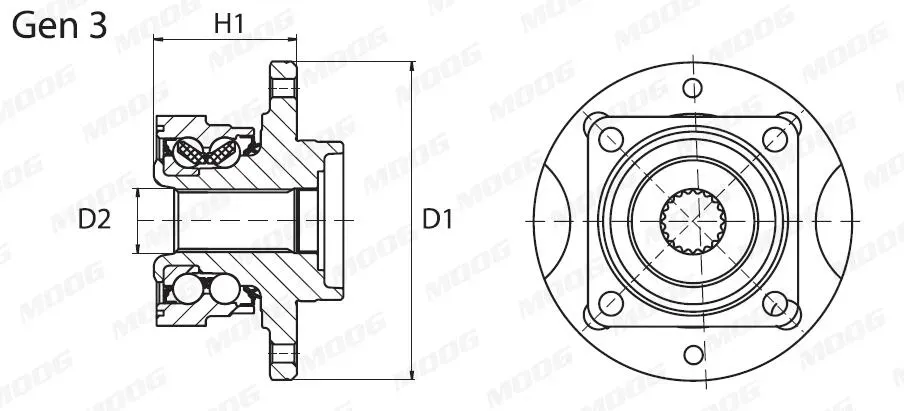 MOOG Radlagersatz opwb11091 für Opel Vaughall