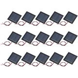 QUARKZMAN 15 Stück 0.26W 2V 130mA Mini Solarpanel, 54x54mm Mikro Zellen Sonnenkollektor Polykristallines Solarpanel mit 2 Kable für Sonnenenergie DIY Spielzeug Akku-Ladegerät