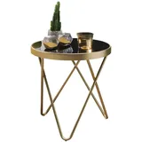 KADIMA DESIGN Beistelltisch Gold Glas 42 x 46 x 42 cm